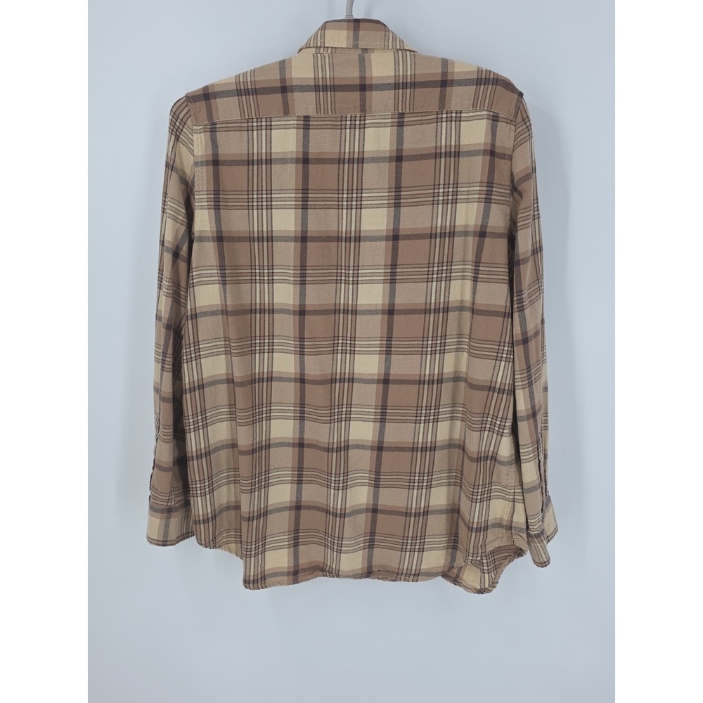 Lauren Jeans Company 100% Cotton Medium Weight Flannel Mens Shirt Brown Check XL - Picture 3 of 6